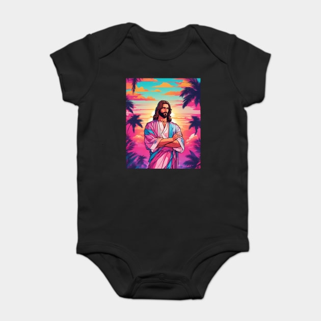 Jesus Christ I am with You Always Baby Bodysuit by animegirlnft